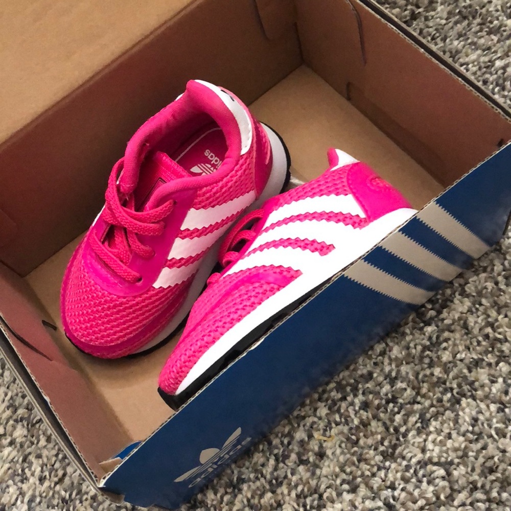 Pink baby adidas shoes